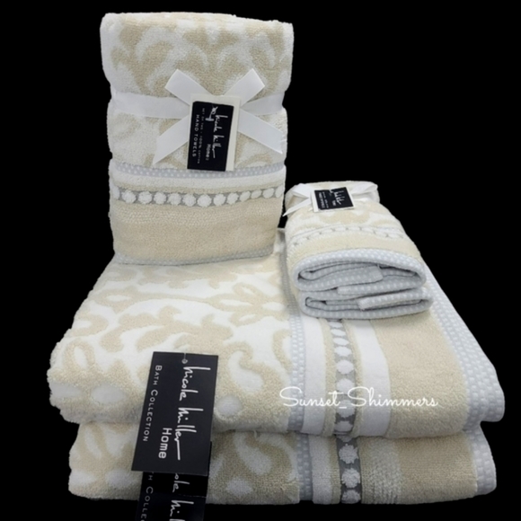 nicole miller home Bath Nicole Miller 6pc Plush Damask Bath Hand